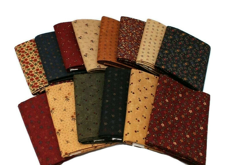 10 Fat Quarters – Kansas Troubles by Moda Calico Floral Flowers Quilting M228.05