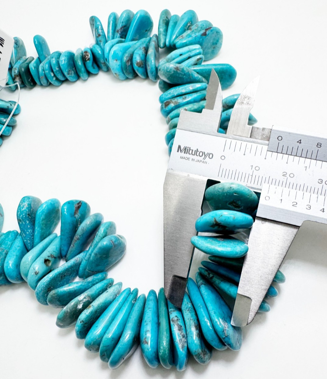 Natural Blue Arizona Kingman Turquoise Flat Teardrop Gemstone Beads PGS370TQ05