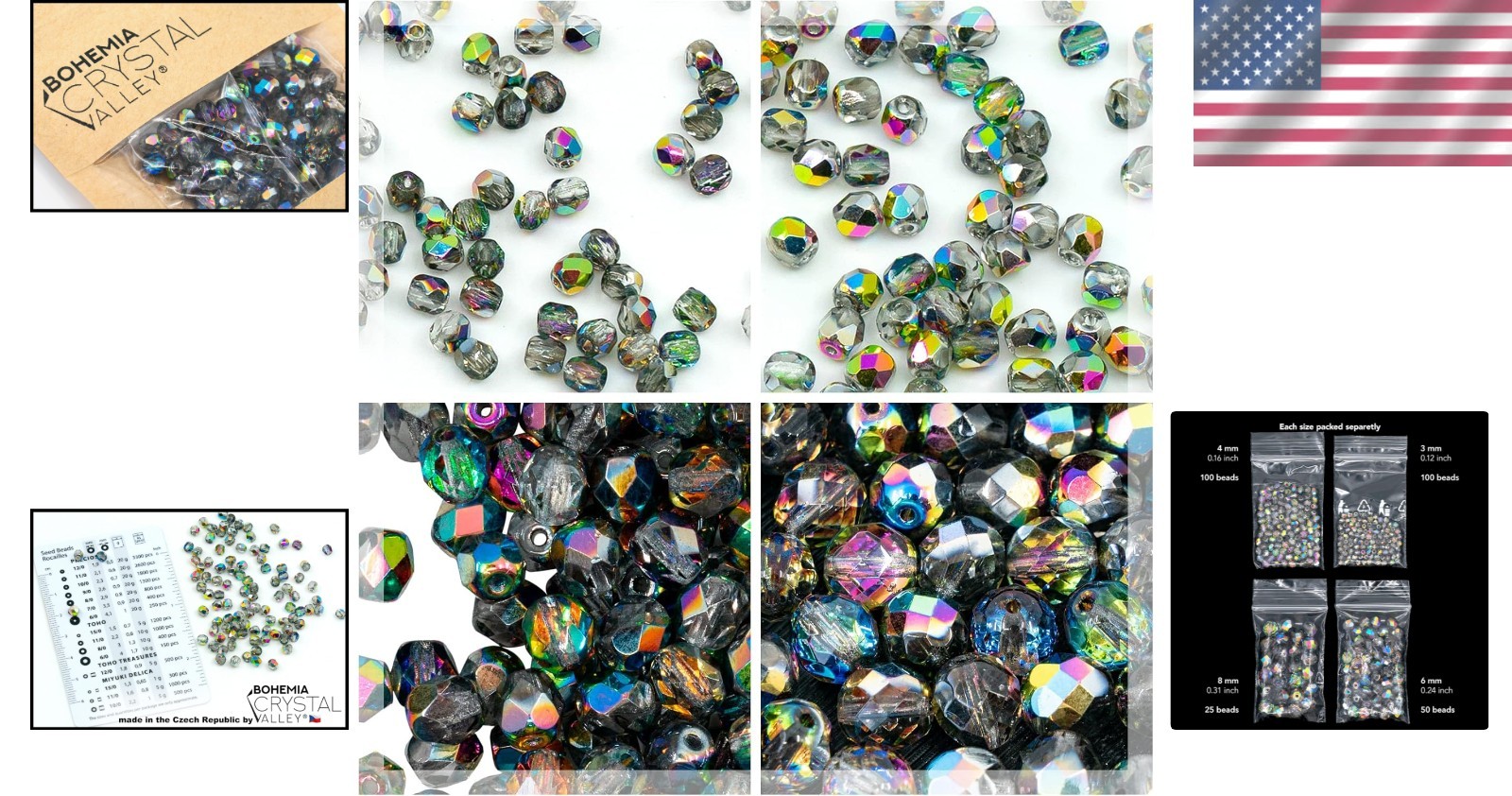 Versatile 275 Pcs Crystal Vitrail Czech Glass Beads – Perfect for Jewelry Design