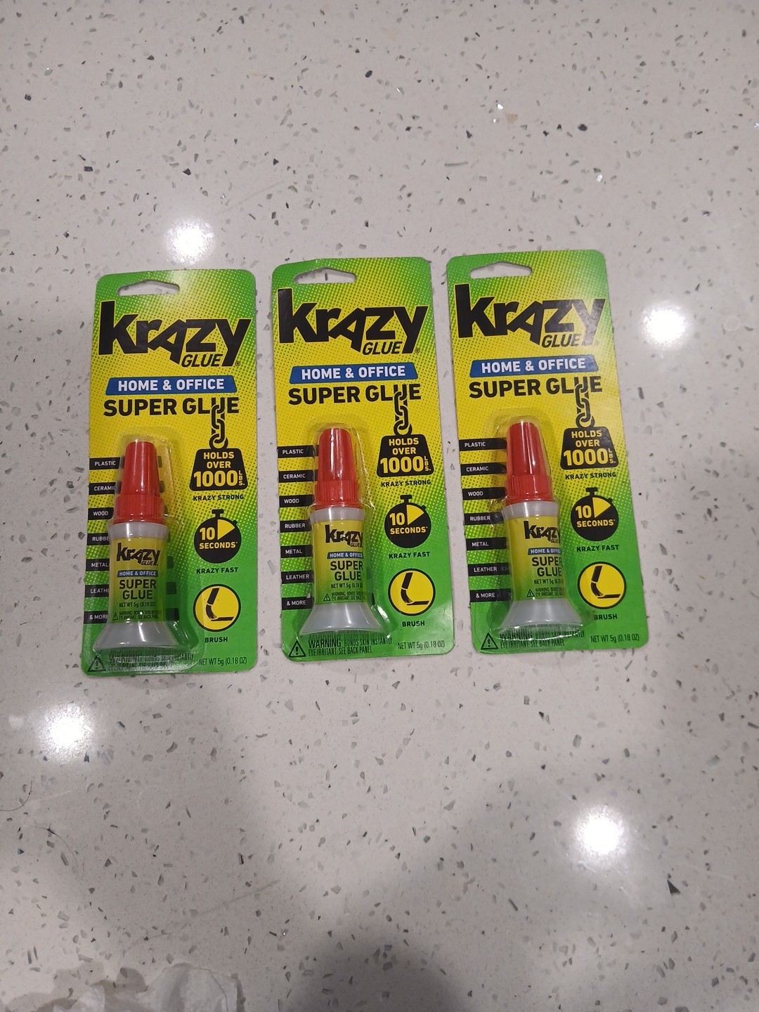 Krazy Glue Home & Office Brush-On Superglue, 5 g, Quick Dry,