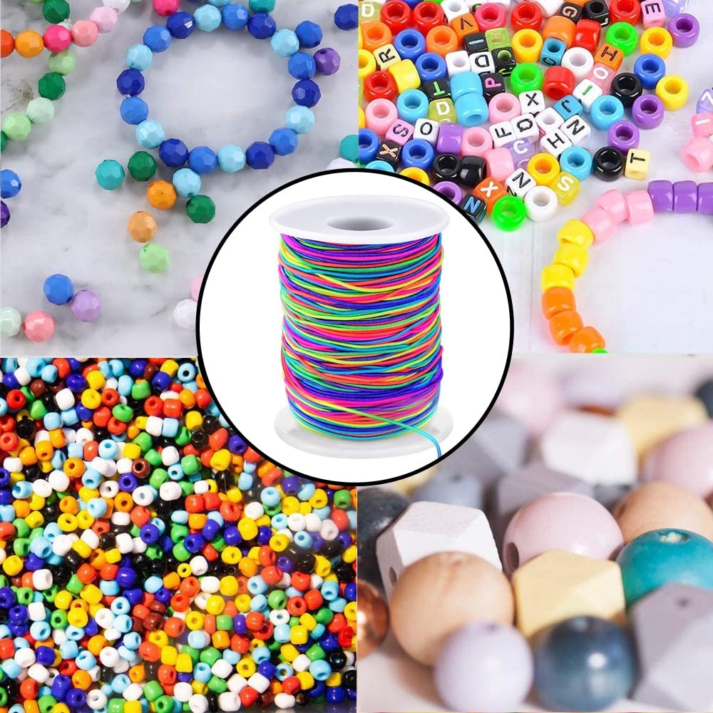 1mm Stretchy Elastic String Rainbow Jewelry Making Cord 1mm Elastic Bead Cord