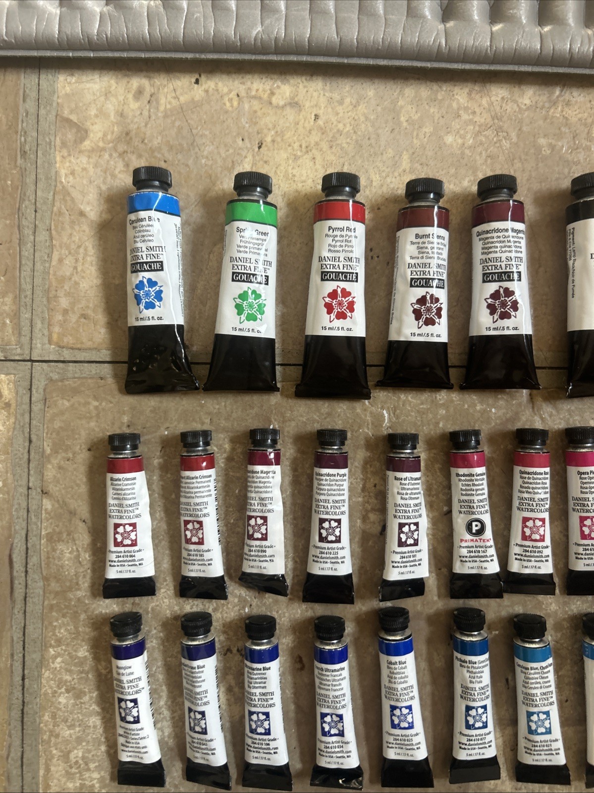 Lot Of 47 Daniel Smith Extra Fine Watercolors – 5ml + 15ml Gouache NEW