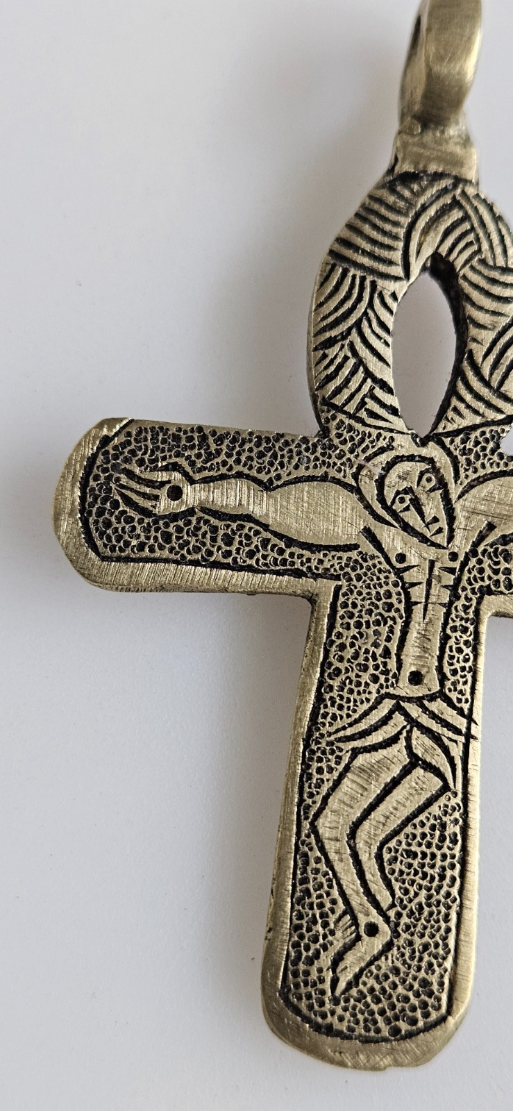 Brass Ethiopian Ankh pendant handmade Crucifix pendant brass jewelry