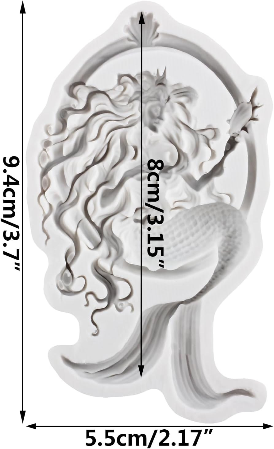 Mermaid Polymer Clay Mold Mermaid Silicone Molds for DIY Crafts Air Dry Plaster
