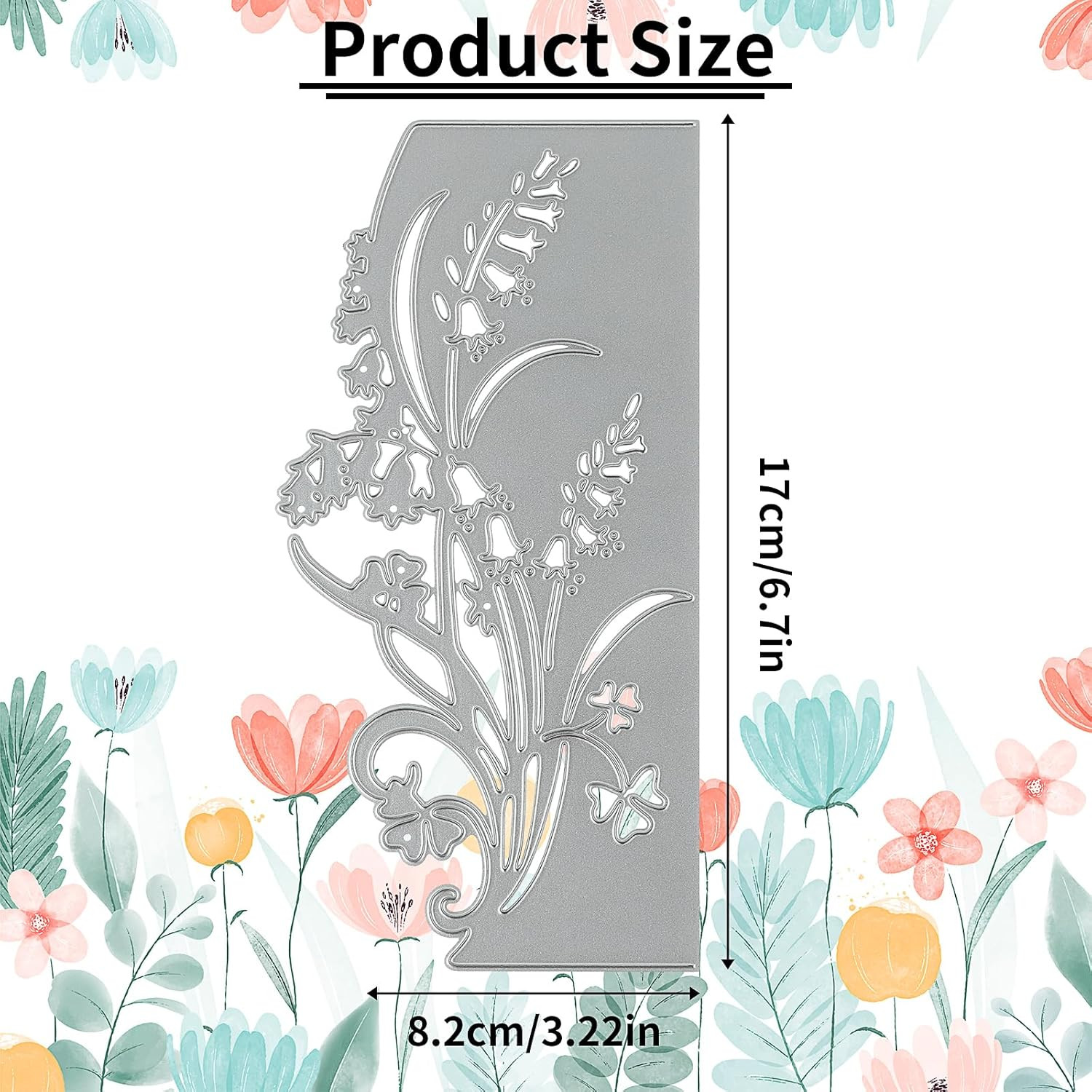 Flower Leaf Metal Die Cuts, Lily of The Valley Lace Bells Edge Cutting Dies Cut