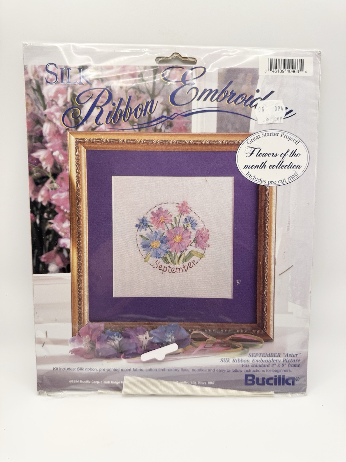 Bucilla Flowers of the Month Silk Ribbon Embroidery Kit (Choose 1 Month $7 Each)