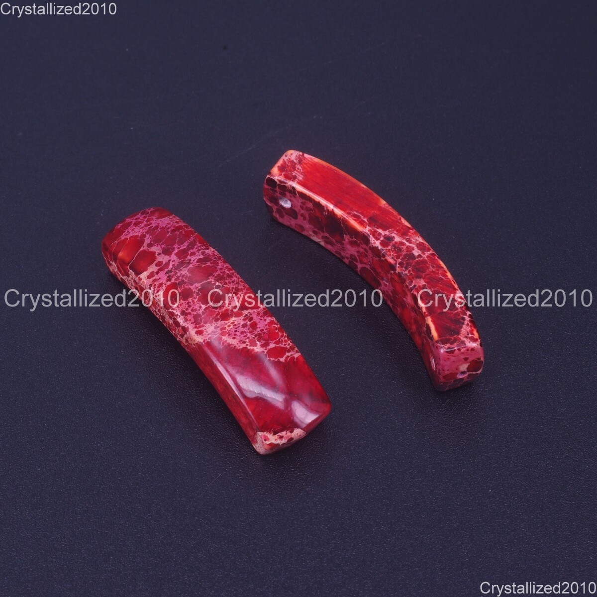Natural Sea Sediment Jasper Gemstone Side Way Bar Bracelet Connector Charm Beads