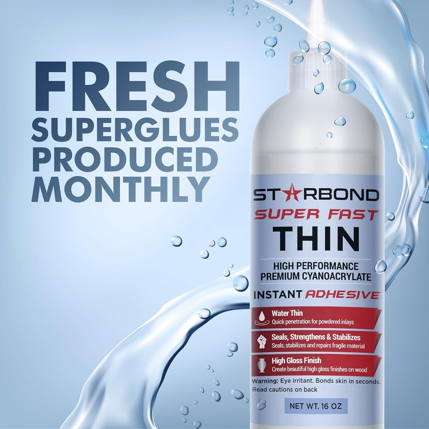 Starbond 16 oz. Super Fast Thin – Super Glue (Premium Cyanoacrylate CA Glue)