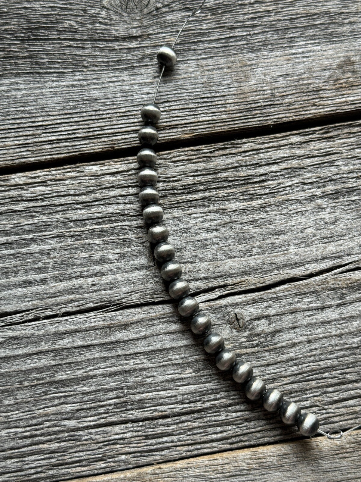 925 Sterling Silver “Navajo Style” 6mm Pearl Seamless Loose Beads Lot of 20 Bead