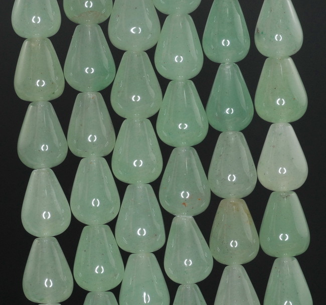 12X9MM GREEN AVENTURINE GEMSTONE TEAR DROP LOOSE BEADS 7.5″