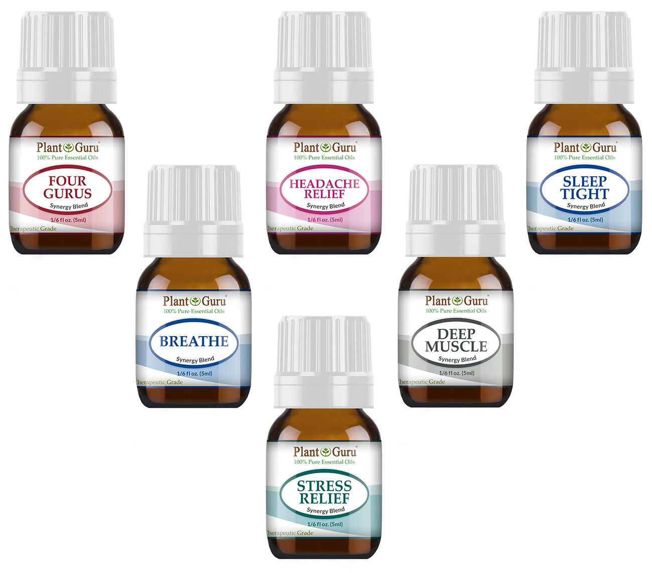 Essential Oil Blends Set 6 – 5 ml. 100% Pure Natural Therapeutic Grade Oils Lot