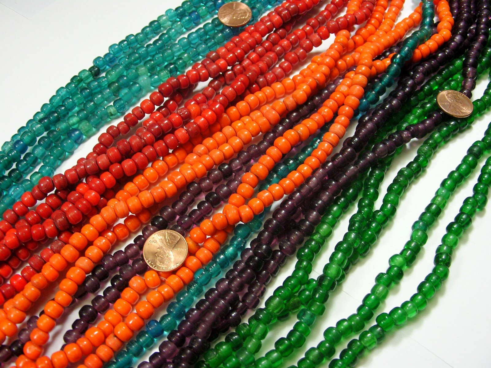 20 Strands 22″ Close Out Assorted Colors (5mm x 7mm) Glass Pony Beads Bulk (L-1)