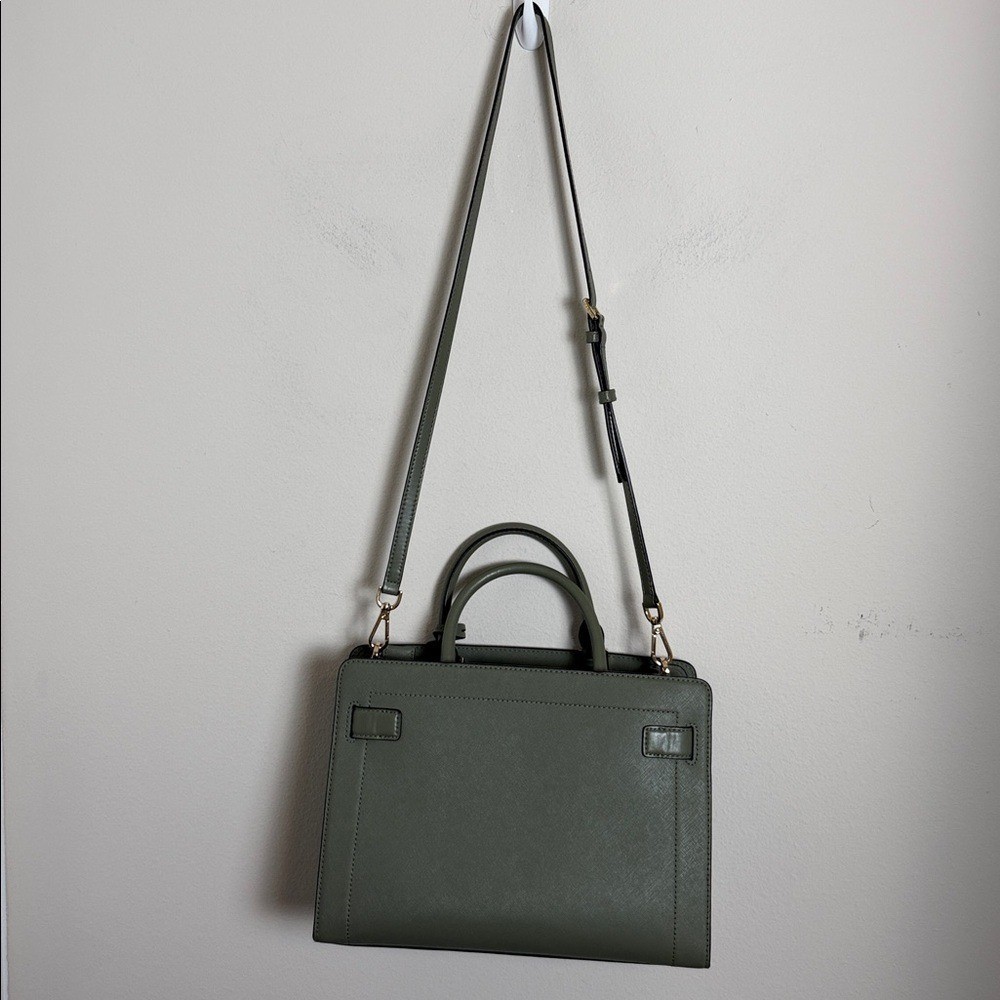 Michael Kors Rayne Saffiano Leather Satchel Olive Green