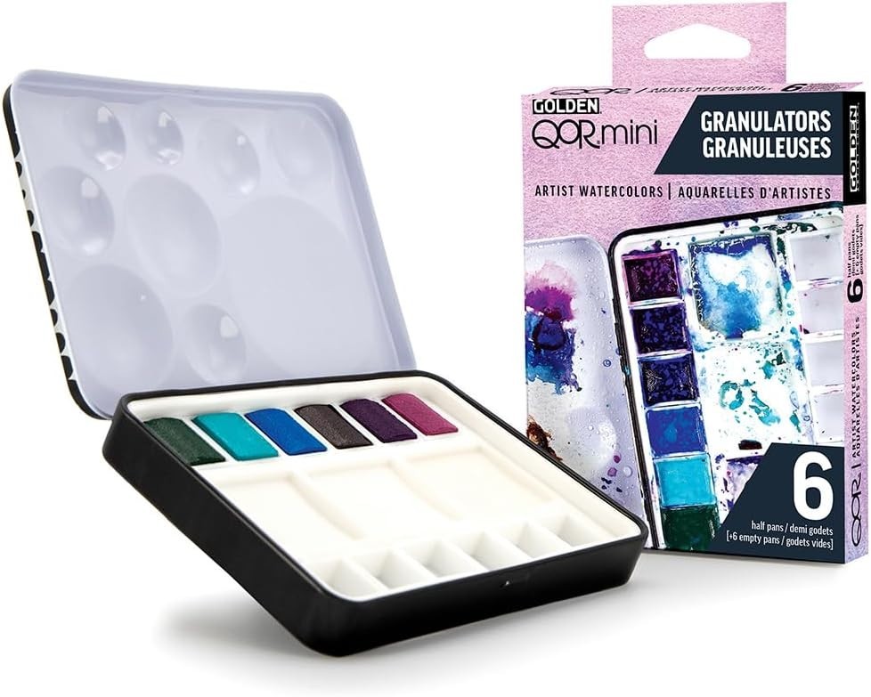 QoR Mini~ GRANULATORs~ 6 Color 1/2 Pan Artist Watercolor Set **Free Shipping**