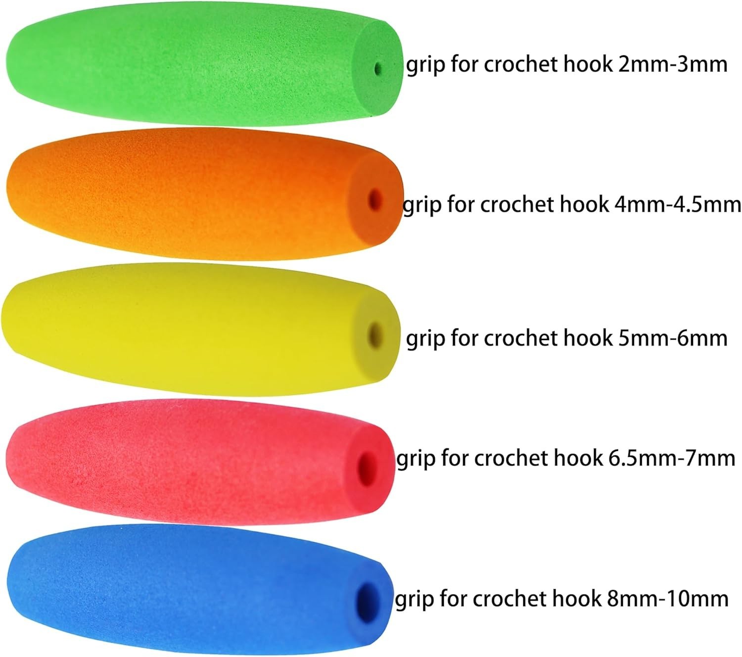 5PCS Crochet Hook Grips Set Ergonomic Crochet Hook Handle Multi-Size