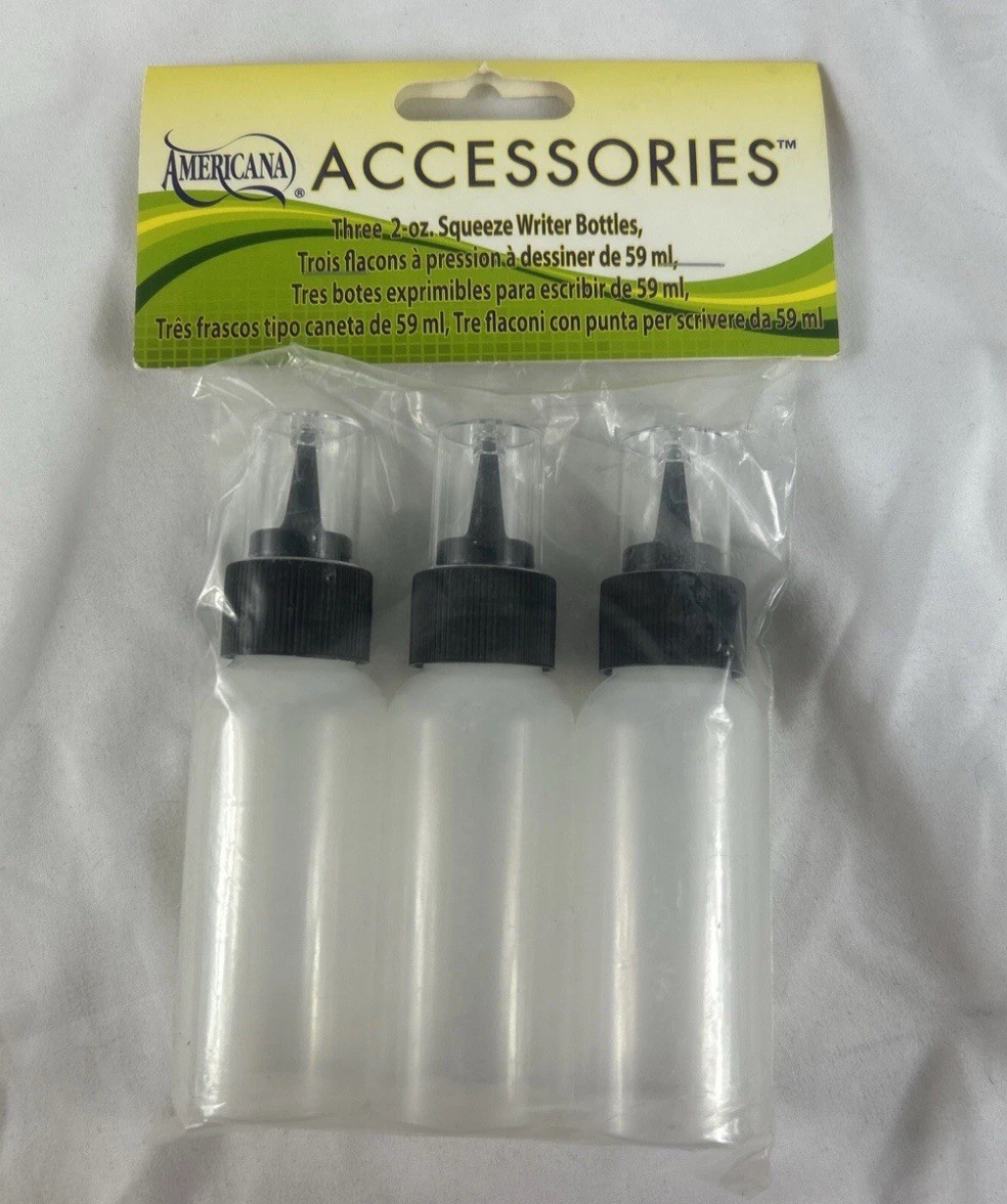 Paint Squeeze Writer Bottles 2 Oz 3 Pack Americana Reusable Easy Control