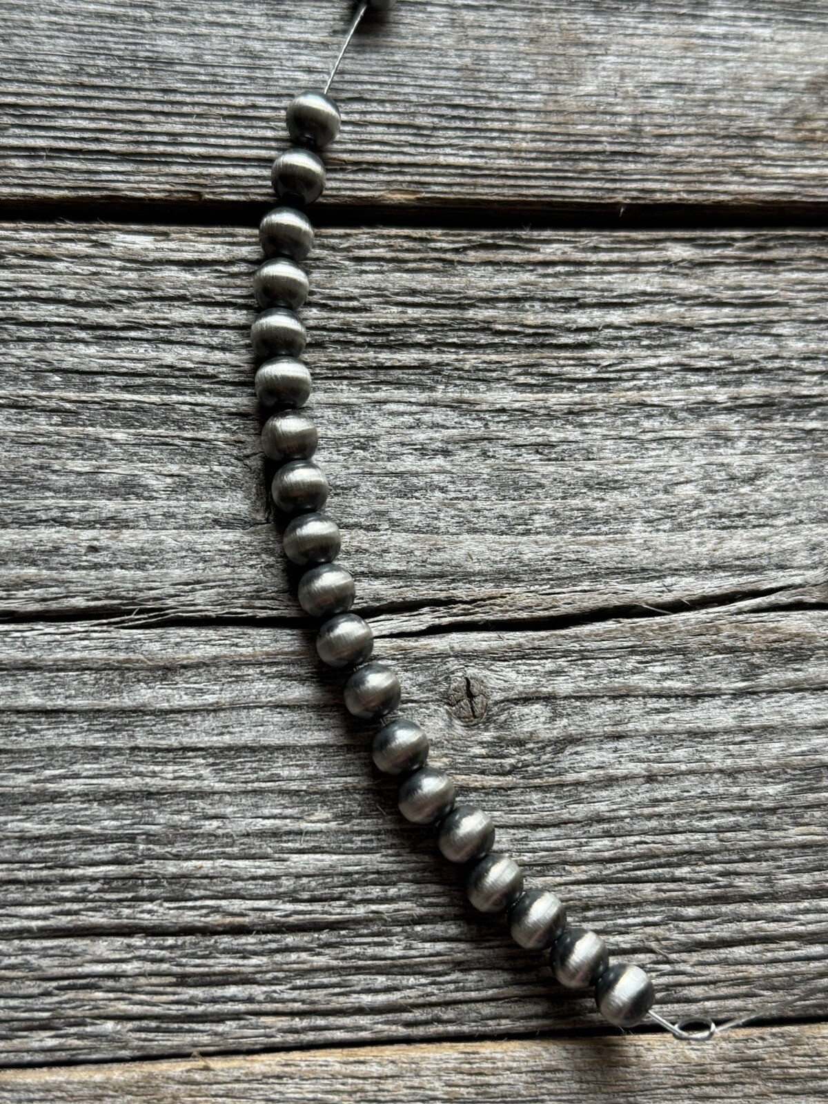 925 Sterling Silver “Navajo Style” 6mm Pearl Seamless Loose Beads Lot of 20 Bead