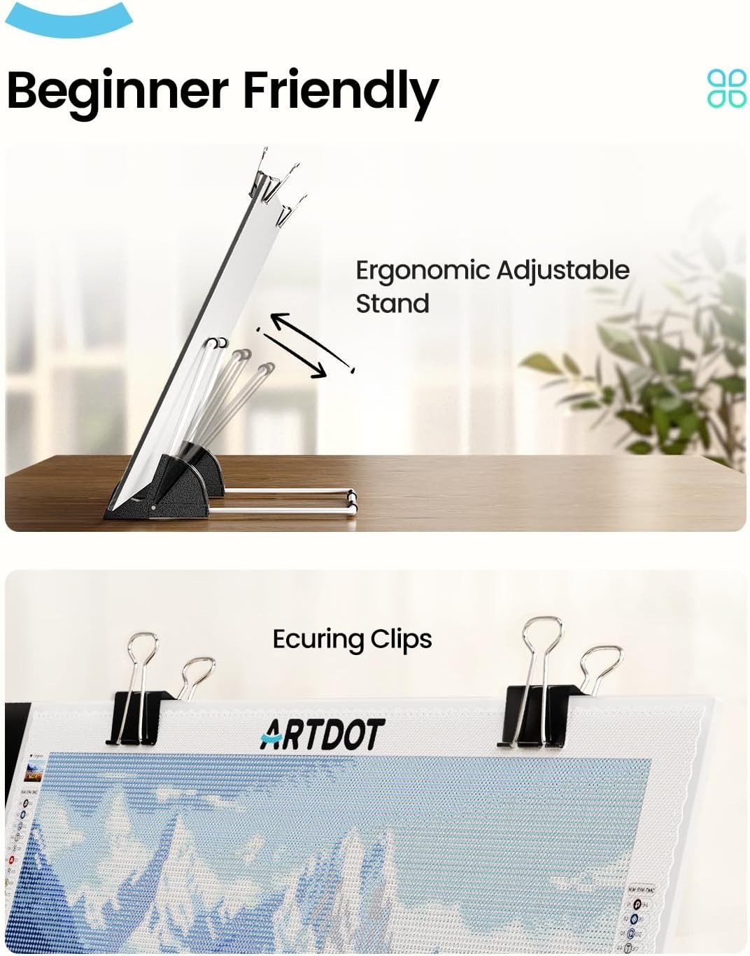ARTDOT A4 LED Light Pad for Diamond Painting USB Powered Adjustable Brightness