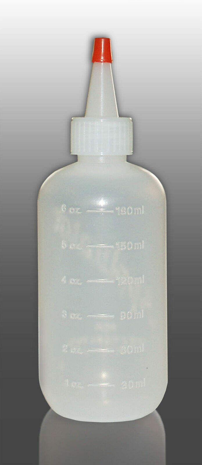8oz (240mL) Plastic Boston Round Squeeze Bottles + Yorker Caps LDPE -Pack of 6