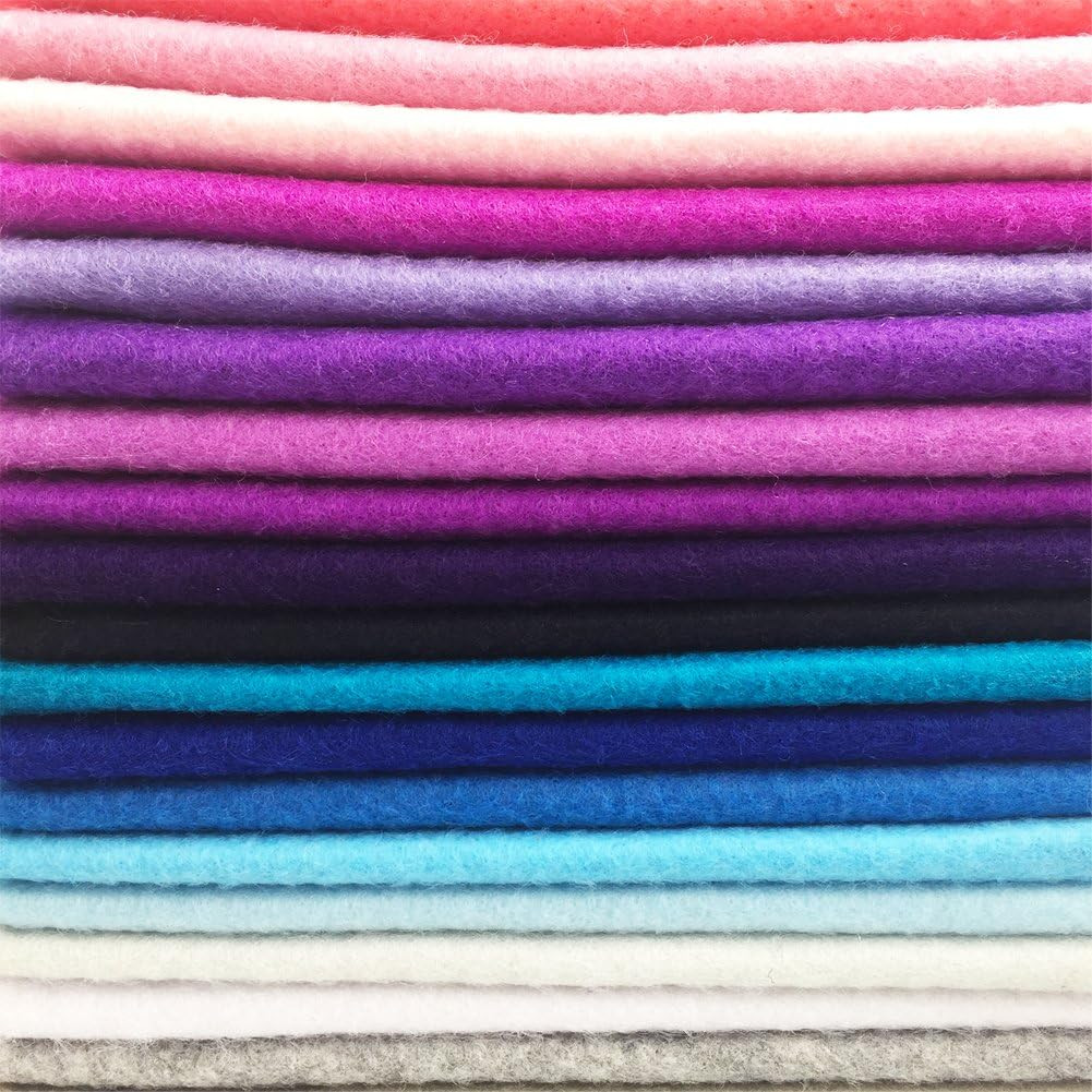 42Pcs1.4Mm Thick Soft Felt Fabric Sheet Assorted Color Felt Pack DIY Craft Se…