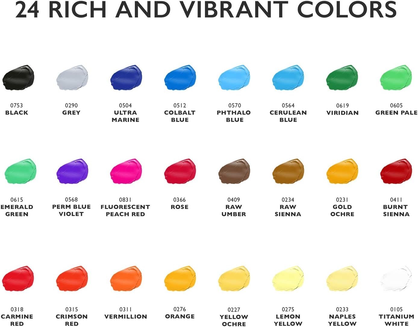 24 Colors Paint DIY Acrylic Paint Set for Hobby Model Painting Artists