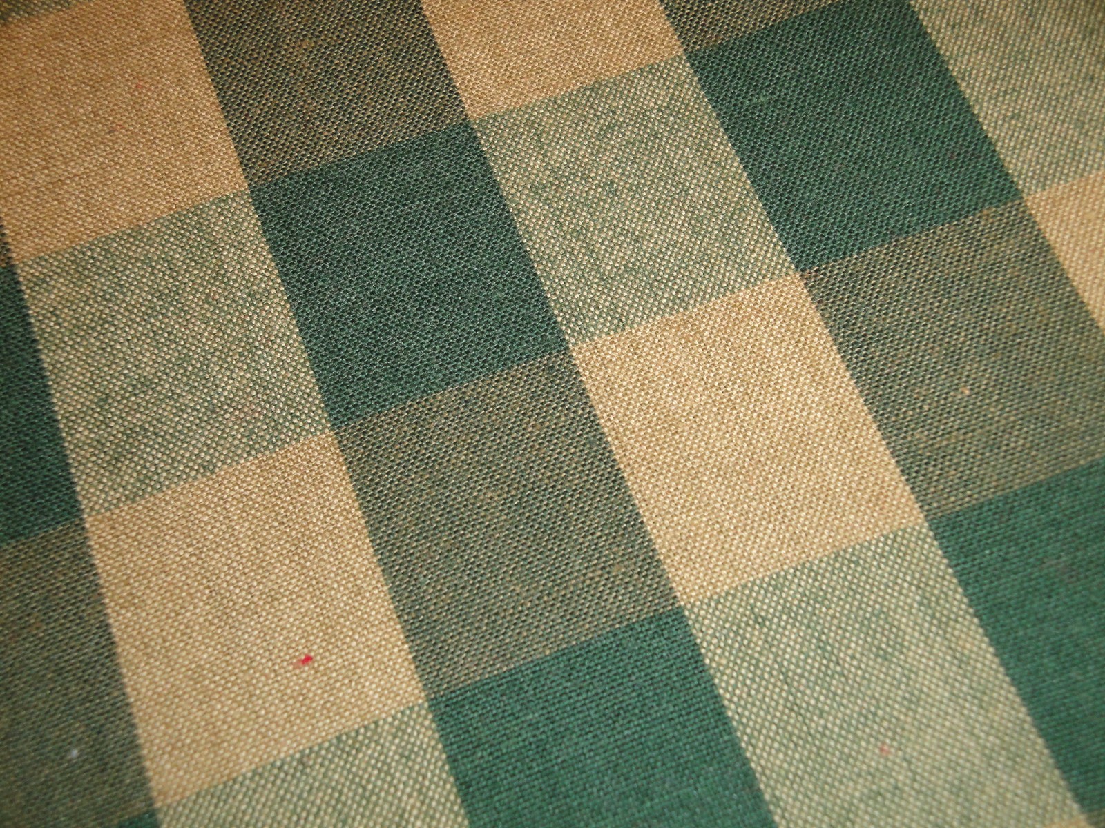 DARK Green And Tea Dye Buffalo Check Cotton Homespun Fabric | Farmhouse Fabric