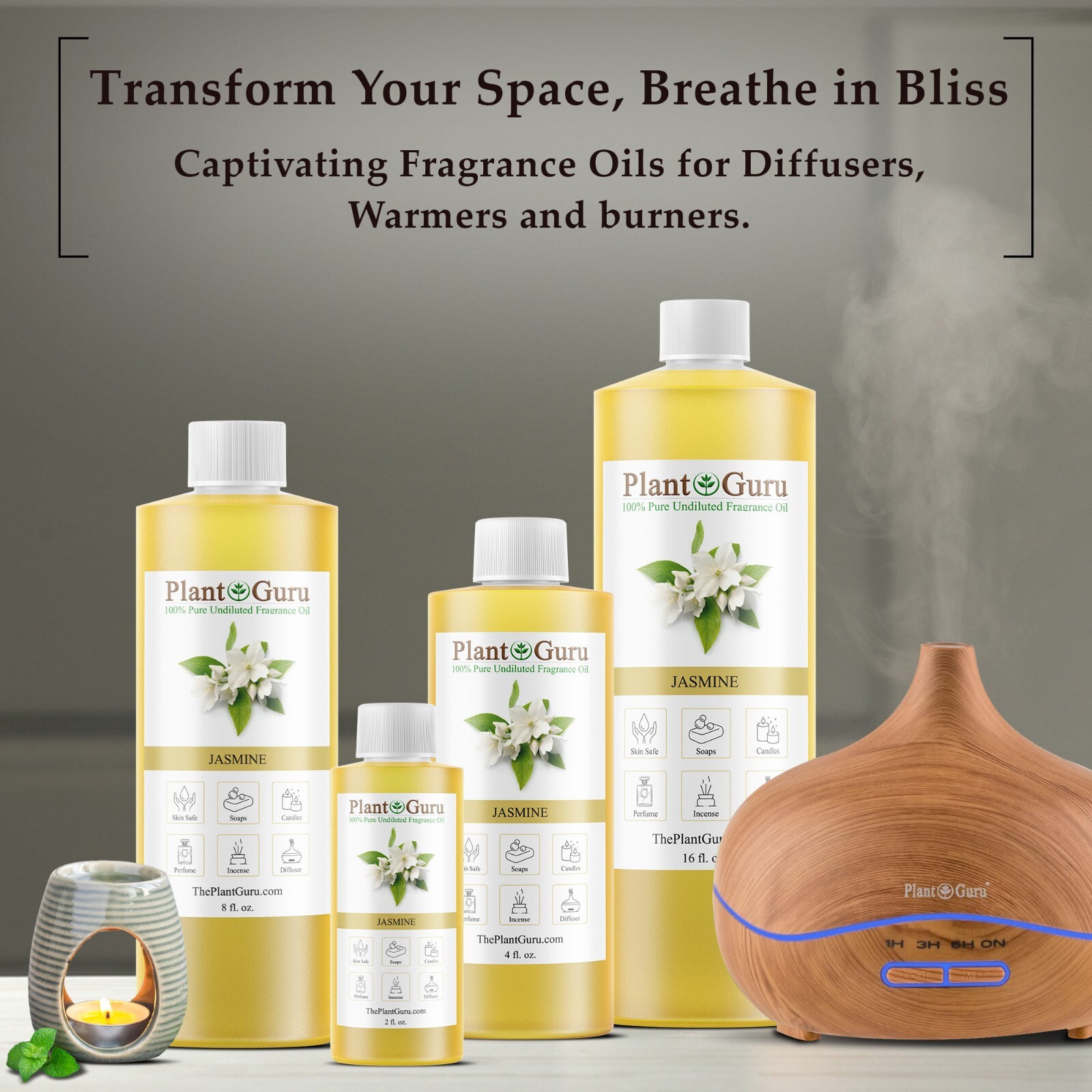 Jasmine Fragrance Oil For Candle, Soap Making, Diffuser and Burners