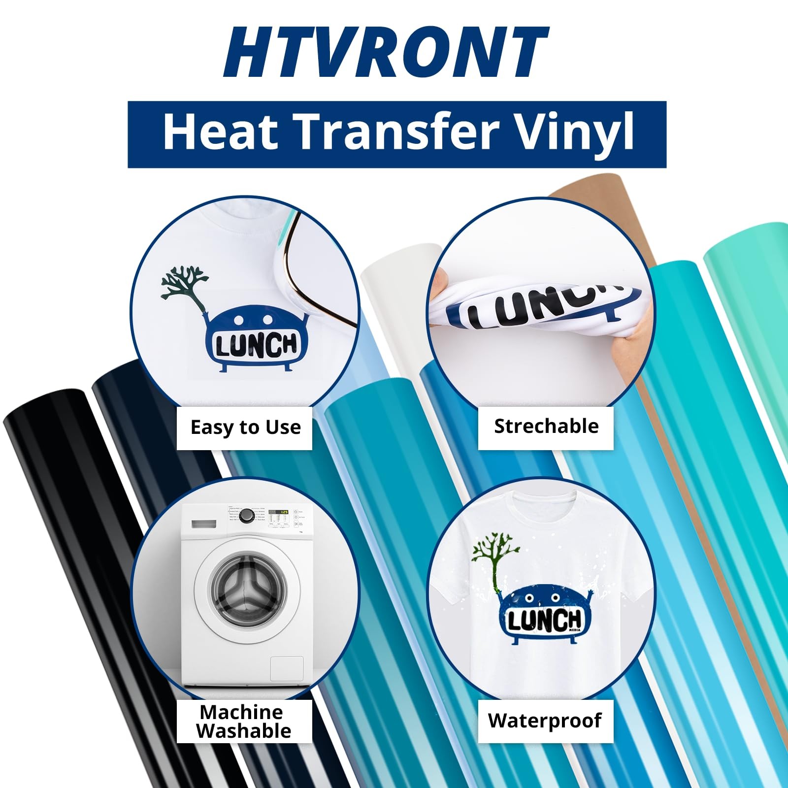 Htvront Heat Transfer Blue Htv – 13 Sheets Of Various Blue Htv For Shirts