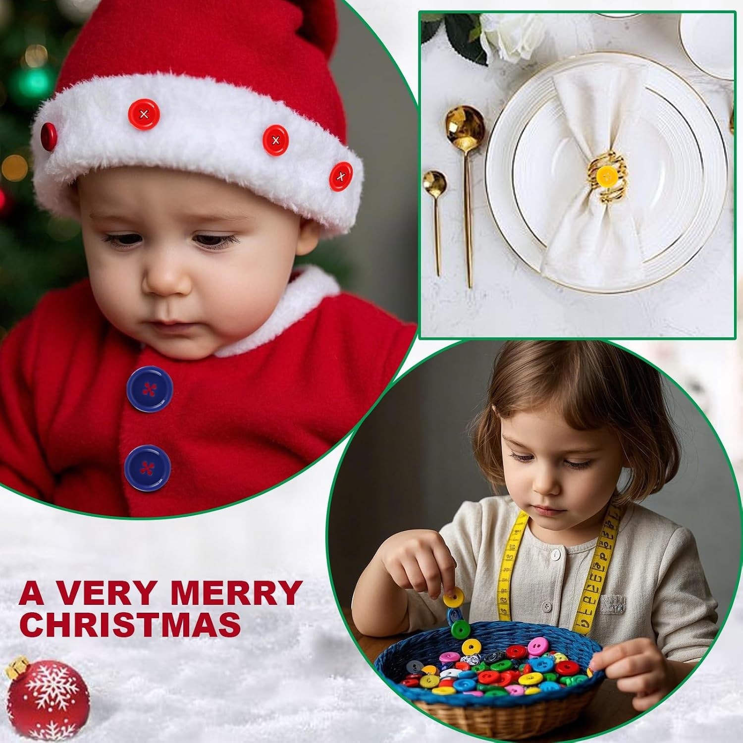 Creative 100 Pcs Colorful Eco-Friendly Sewing Buttons in 5 Versatile Sizes
