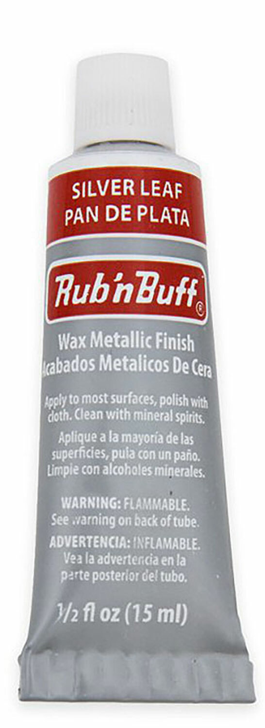Amaco Rub ‘N Buff Wax Metallic Finish, Silver Leaf, 0.5-Fluid Ounce