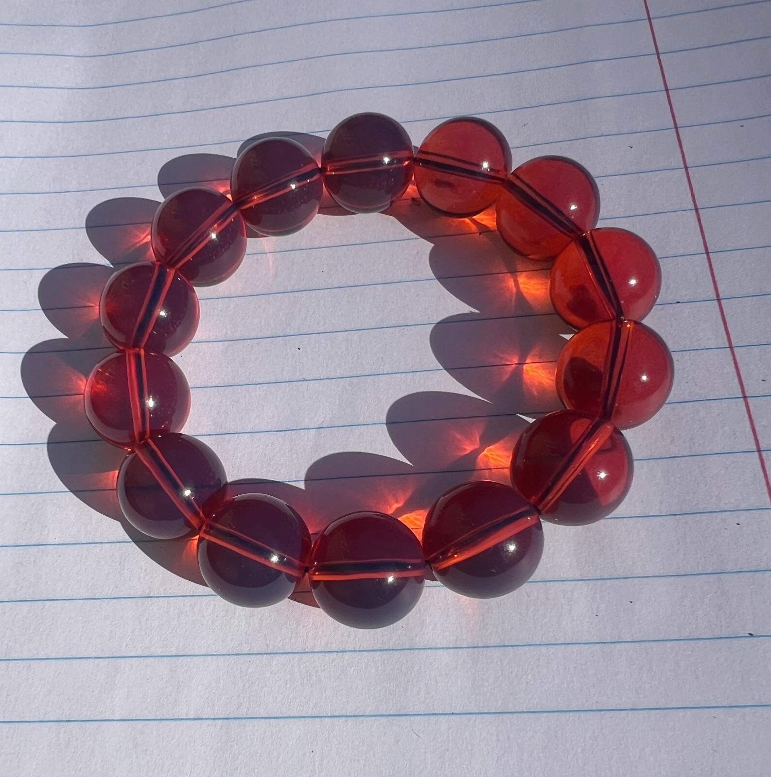 Natural Cherry Tea Amber Bracelet Green Film Crystal clear DIY Round Beads