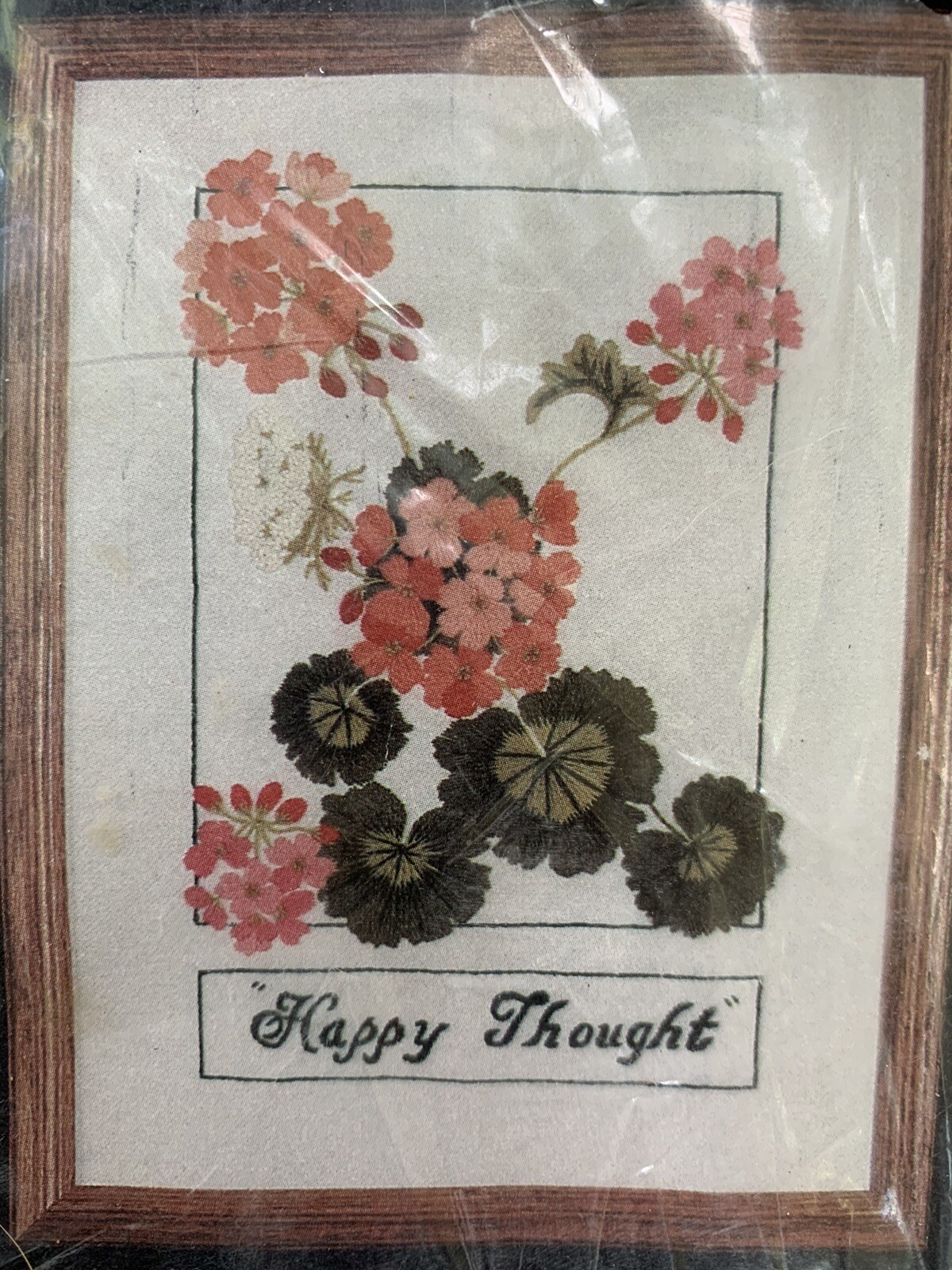 Geranium Crewel Embroidery Kit Picture 12″ X 16″ Happy Thought Charmin