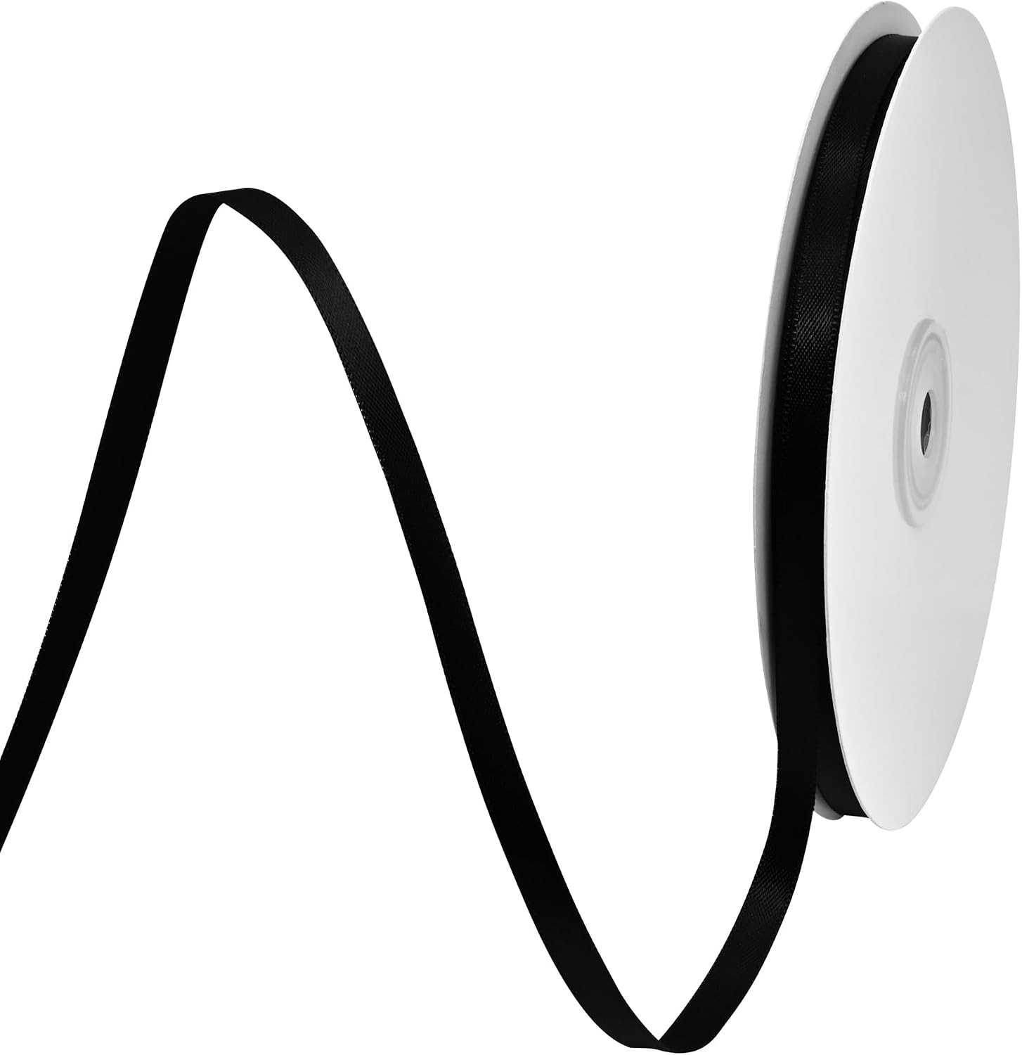 Black Satin Ribbon 1/4″ X 50 Yards Solid Color Double Faced Ribbons Perfect for
