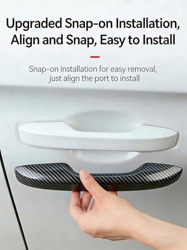 Car Exterior Door Handle Cover Trims Compatible with Honda Civic Carbon Fiber