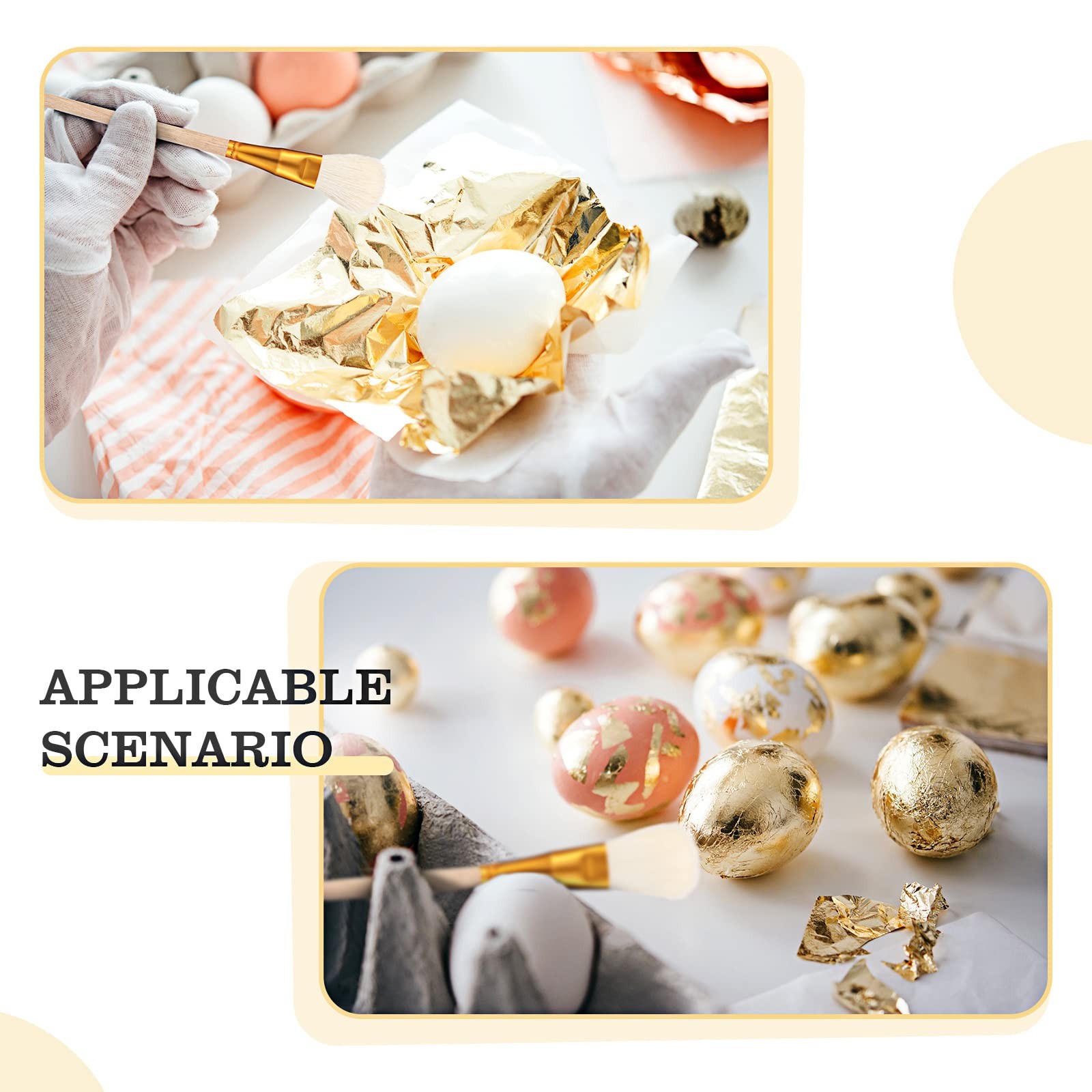 Cunhill 100 Pcs Gold Leaf Sheets for Art Foil Paper