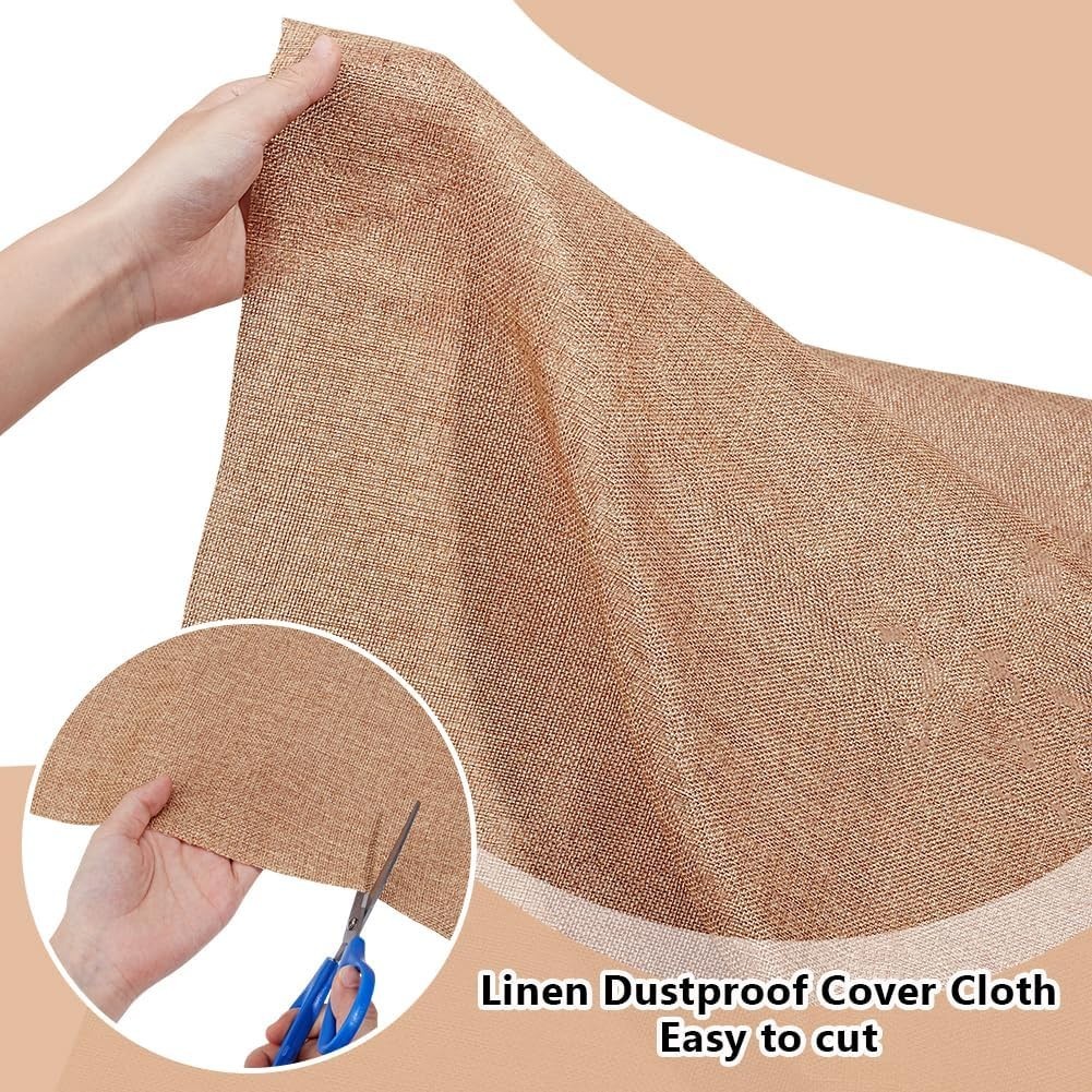 OLYCRAFT 19.7×57.5 Inch Beige Linen Speaker Grill Cloth Fabric…