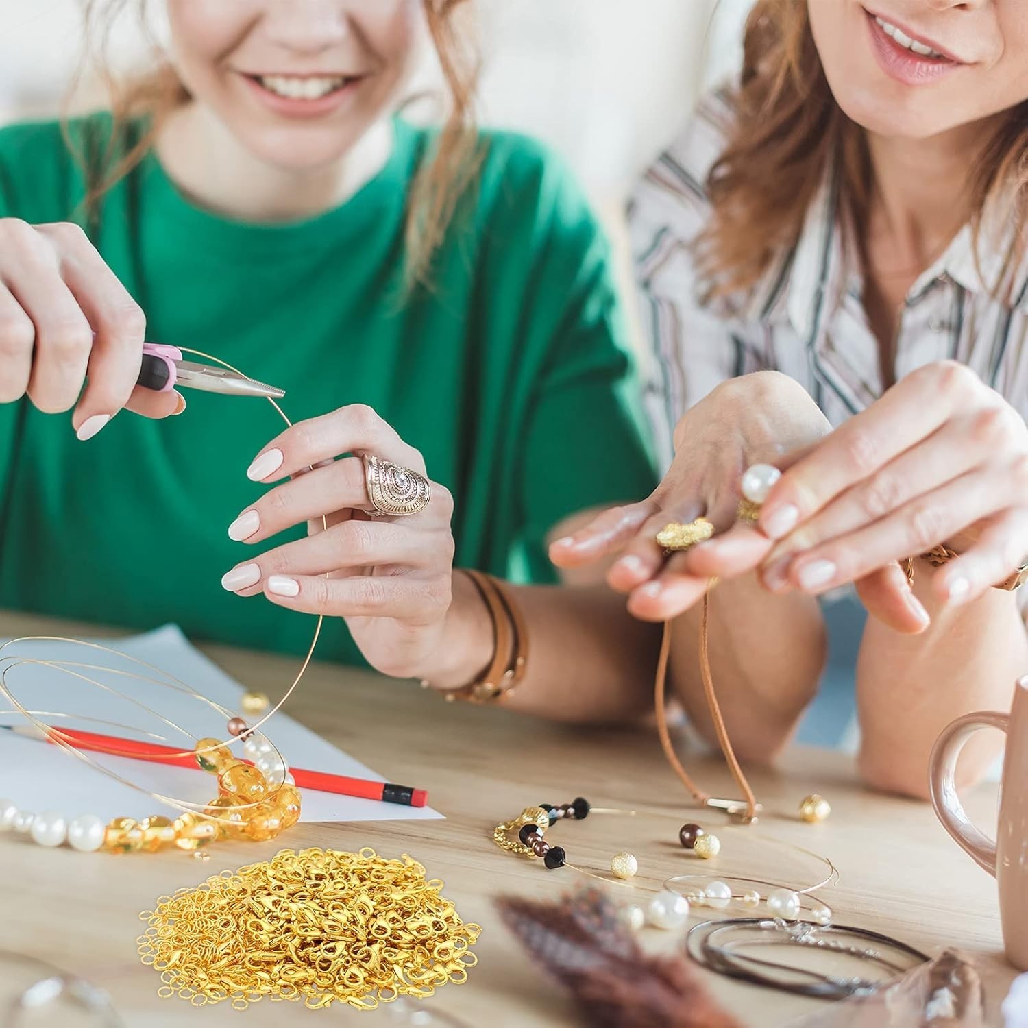 300 Pcs Gold Jewelry Making Kit: Lobster Clasps & Jump Rings for DIY Crafting
