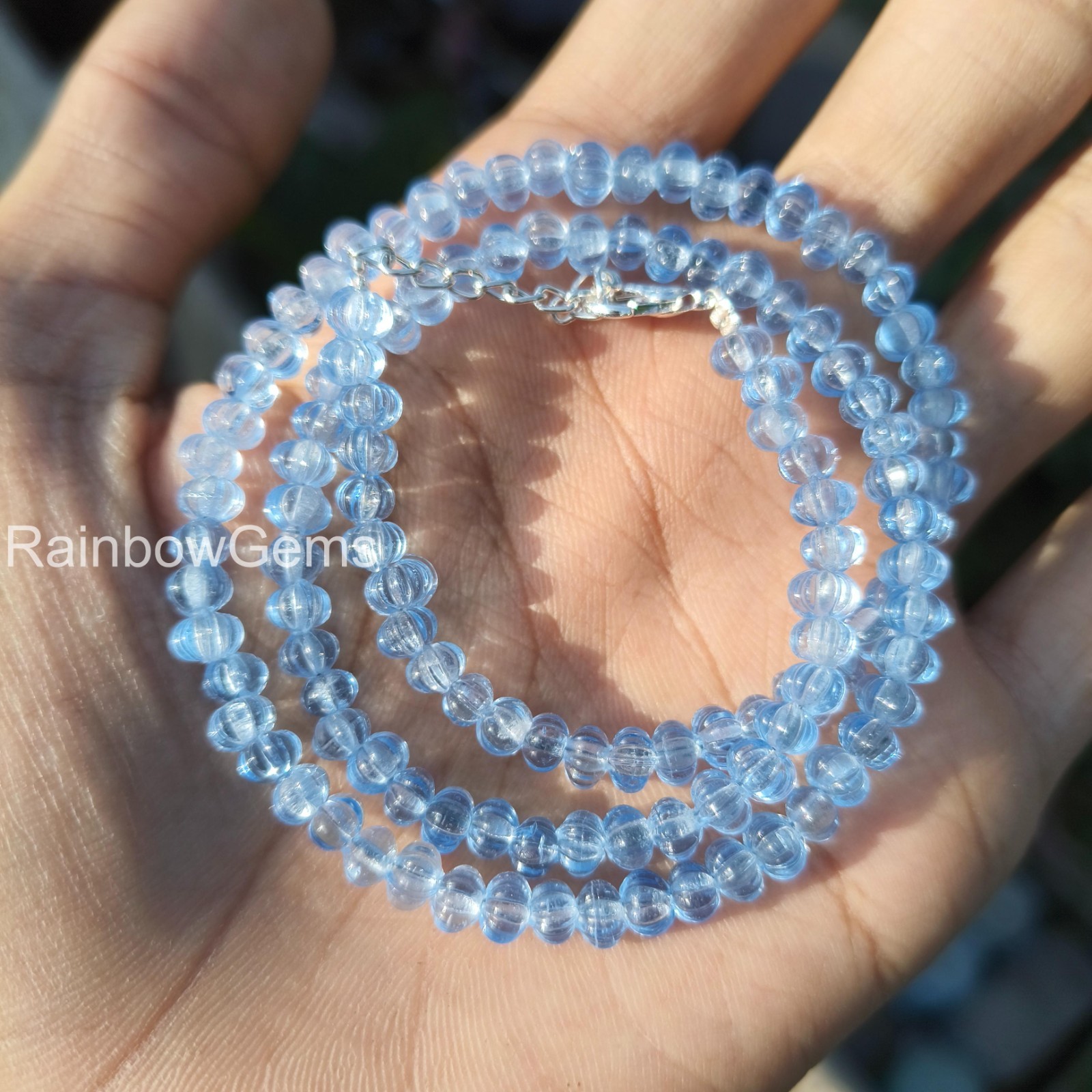 Tanzanite Beaded Necklace | 6mm Faceted Pumpkin Beads | Natural Gemstone Jewelry