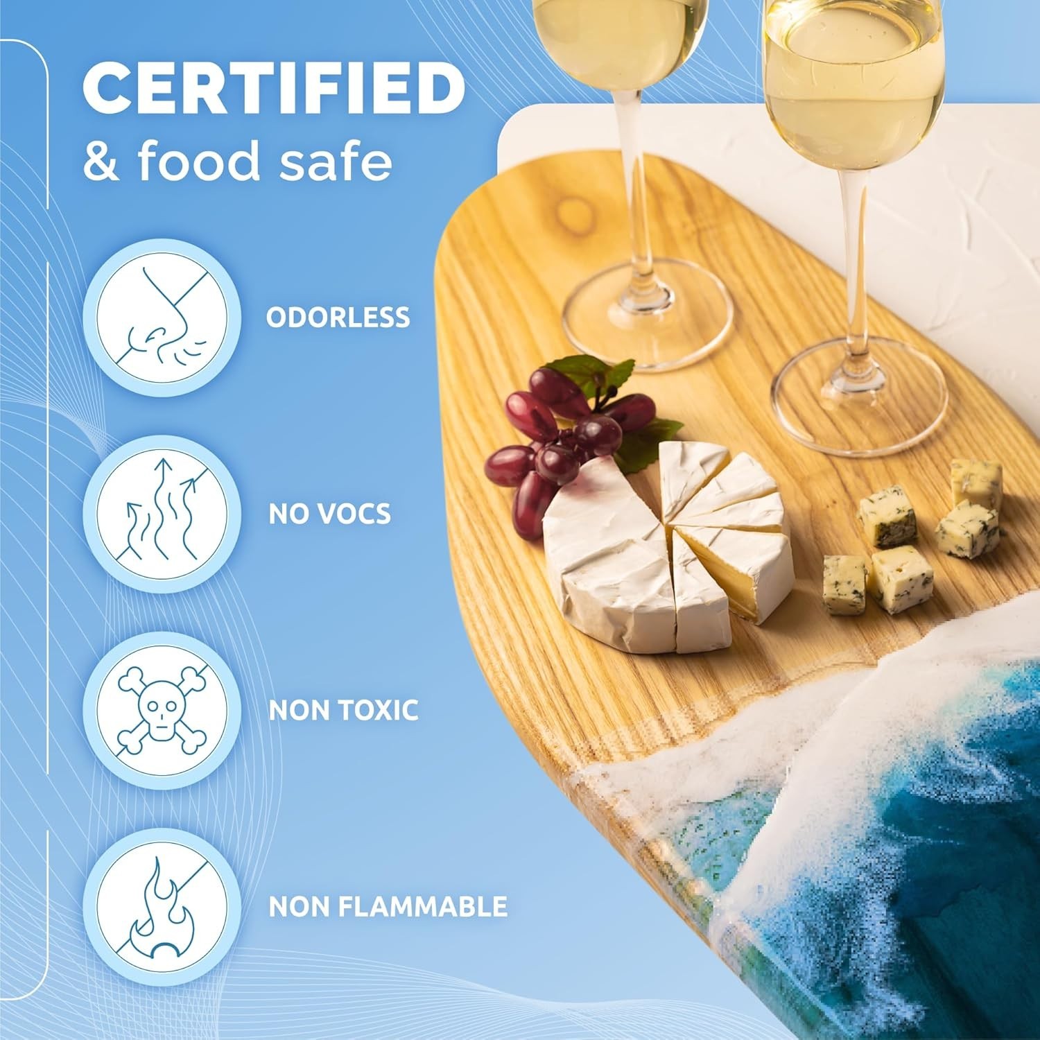 34 Oz Crystal Clear Epoxy Resin Kit – Food Safe & UV Resistant for Artistry