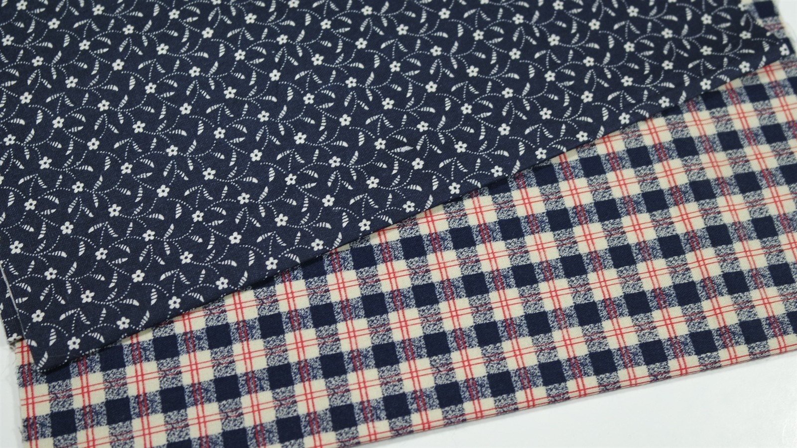 Indigo Navy Vintage Blue Calico Floral Dot Stripe Vintage Quilt Fabric Scrap Lot