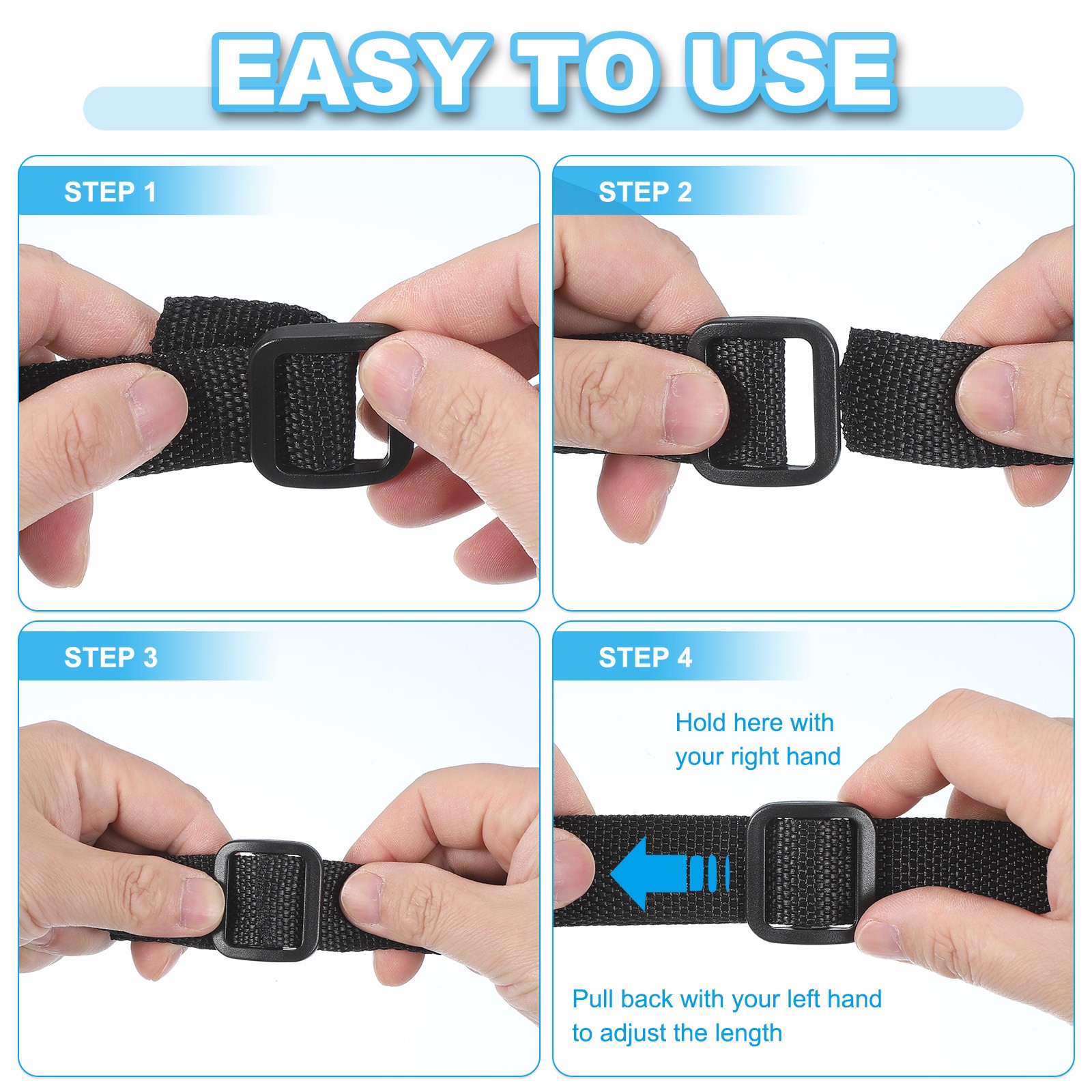 20Pack Plastic Slide Buckle 2 Inch(51mm) Tri-Glide Slider Black