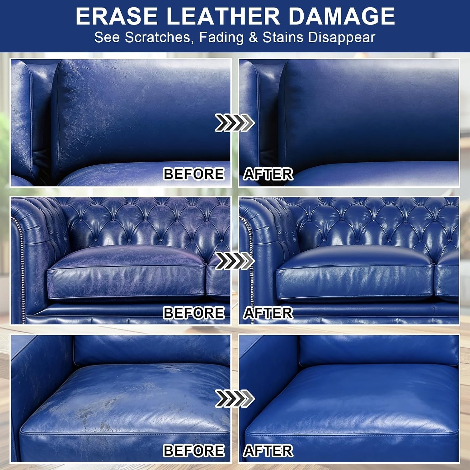Leather Recoloring Balm, Navy Blue Leather Repair Kit for Furniture, Leather …