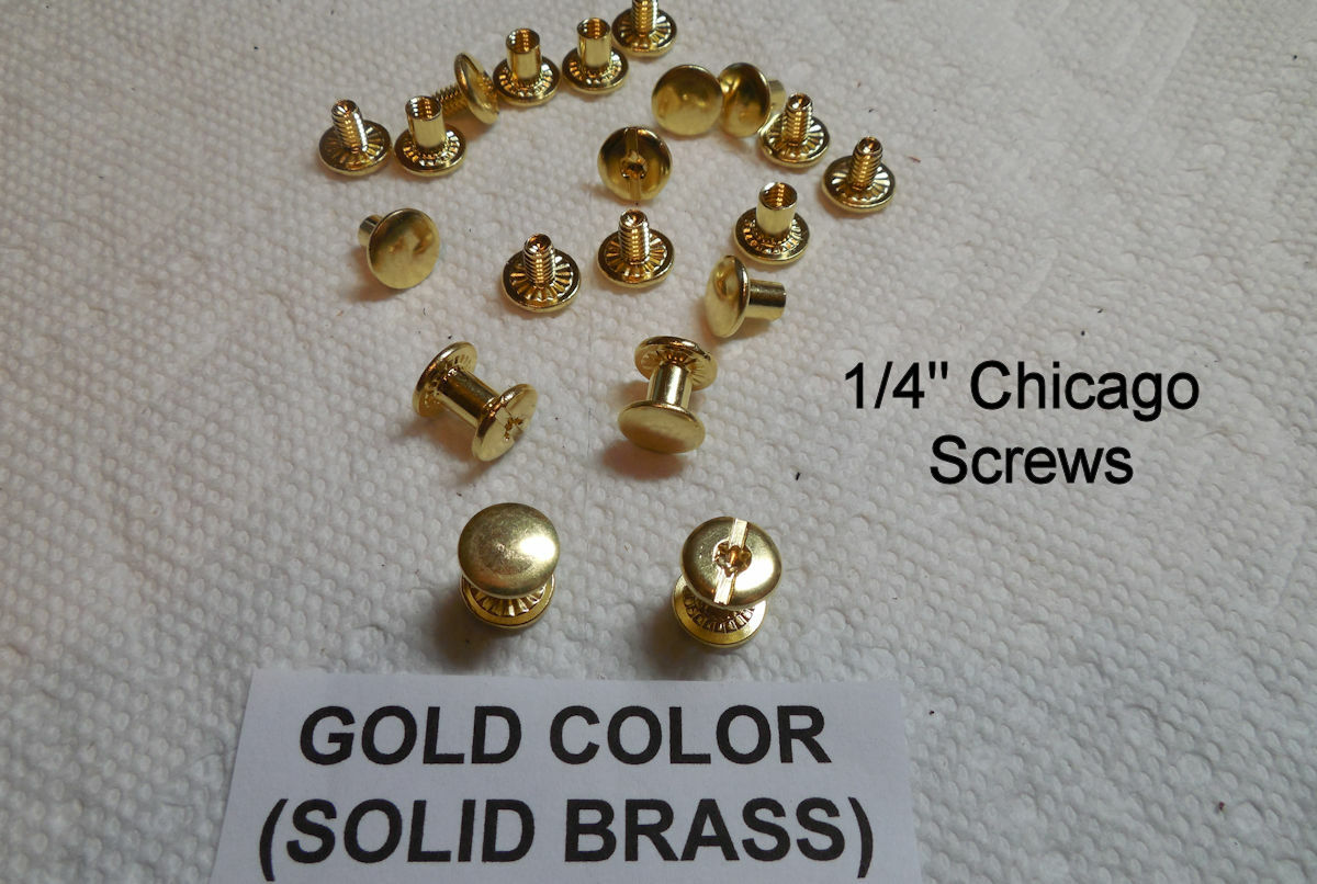 Chicago Screws 1/4″ Brass in Black_Gold_Silver_Antique Brass_Antique Copper
