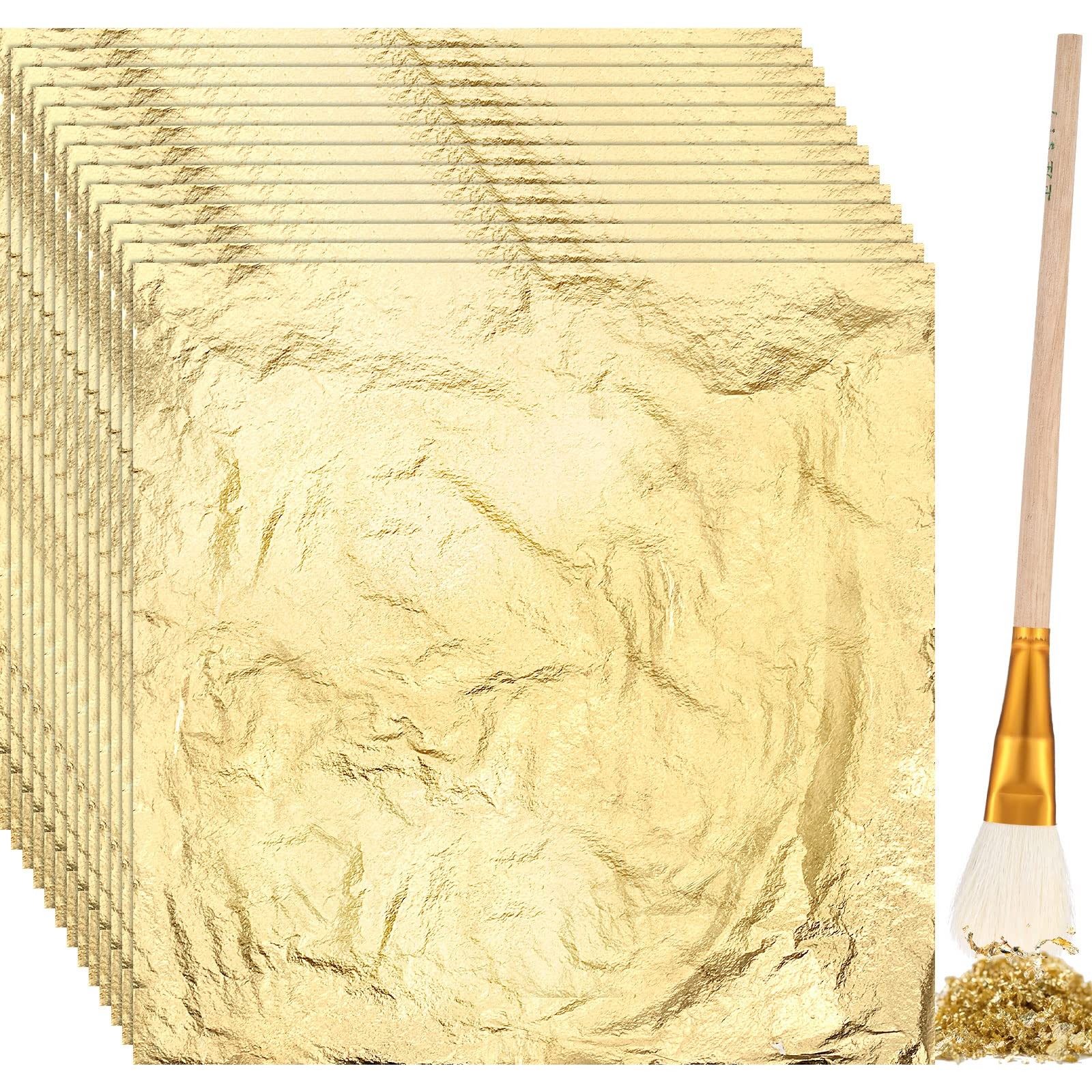 Cunhill 100 Pcs Gold Leaf Sheets for Art Foil Paper
