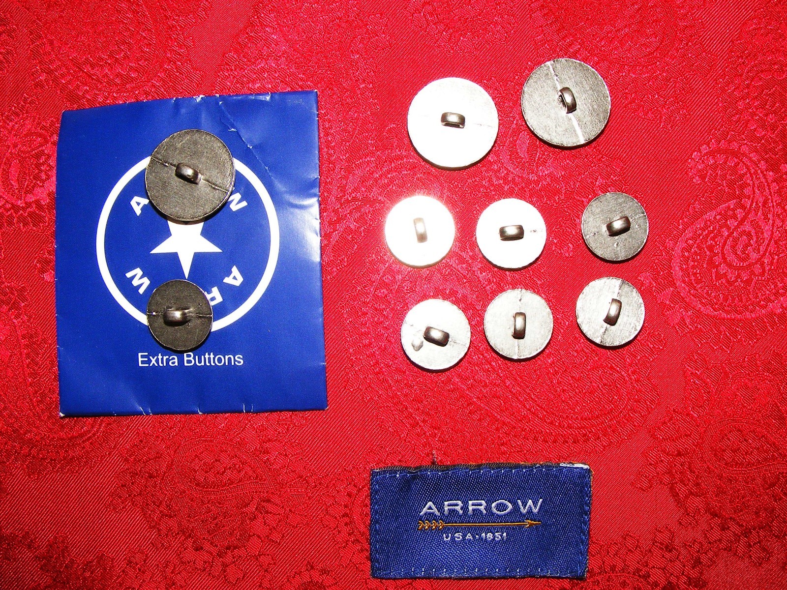 ARROW SIGNATURE STAR SHEILD REPLACEMENT BLAZER METAL FULL BUTTON SET EUC