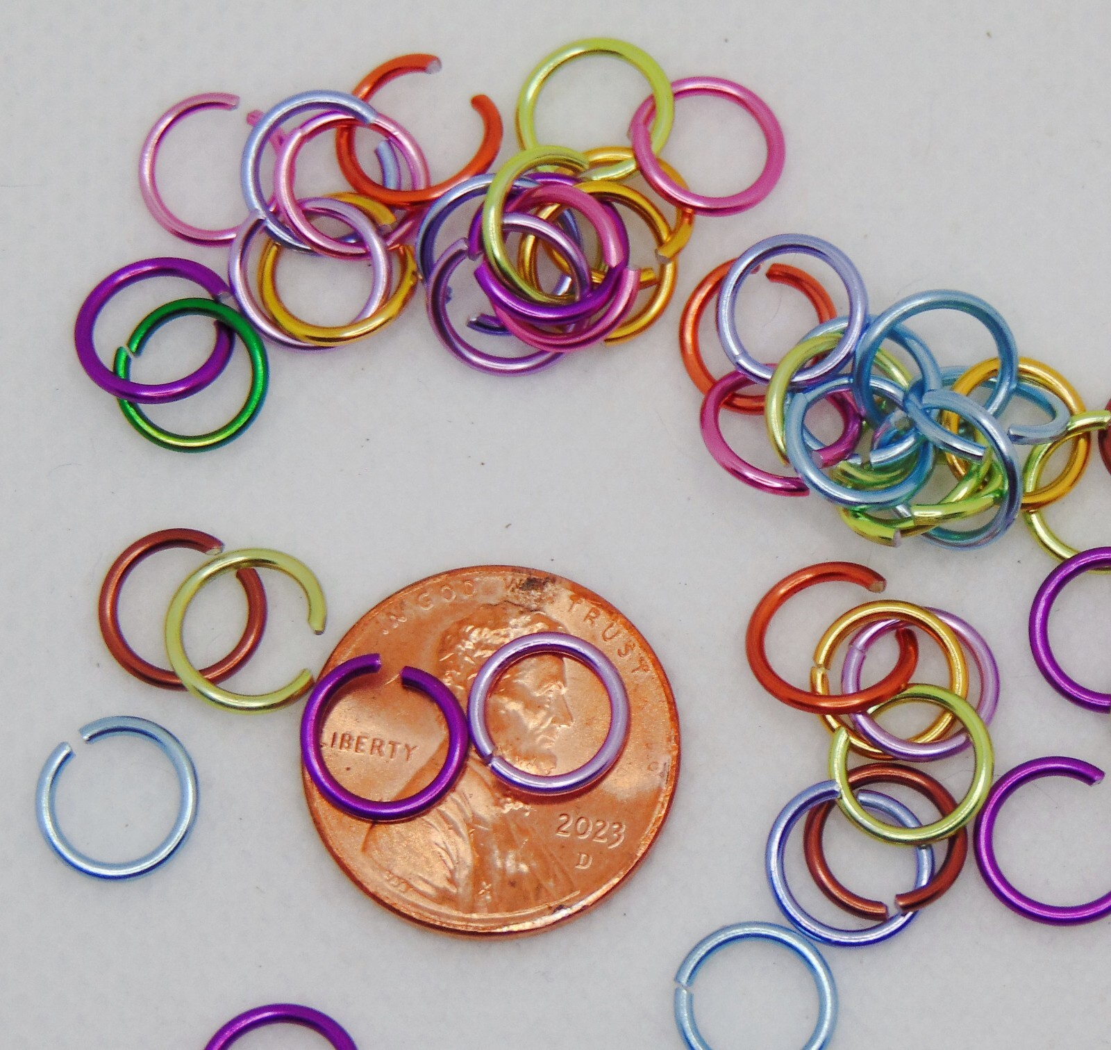 Color Mix Aluminum Jump Rings 6mm 8mm 10mm ~ 10 gram bags (150 – 400 pcs)