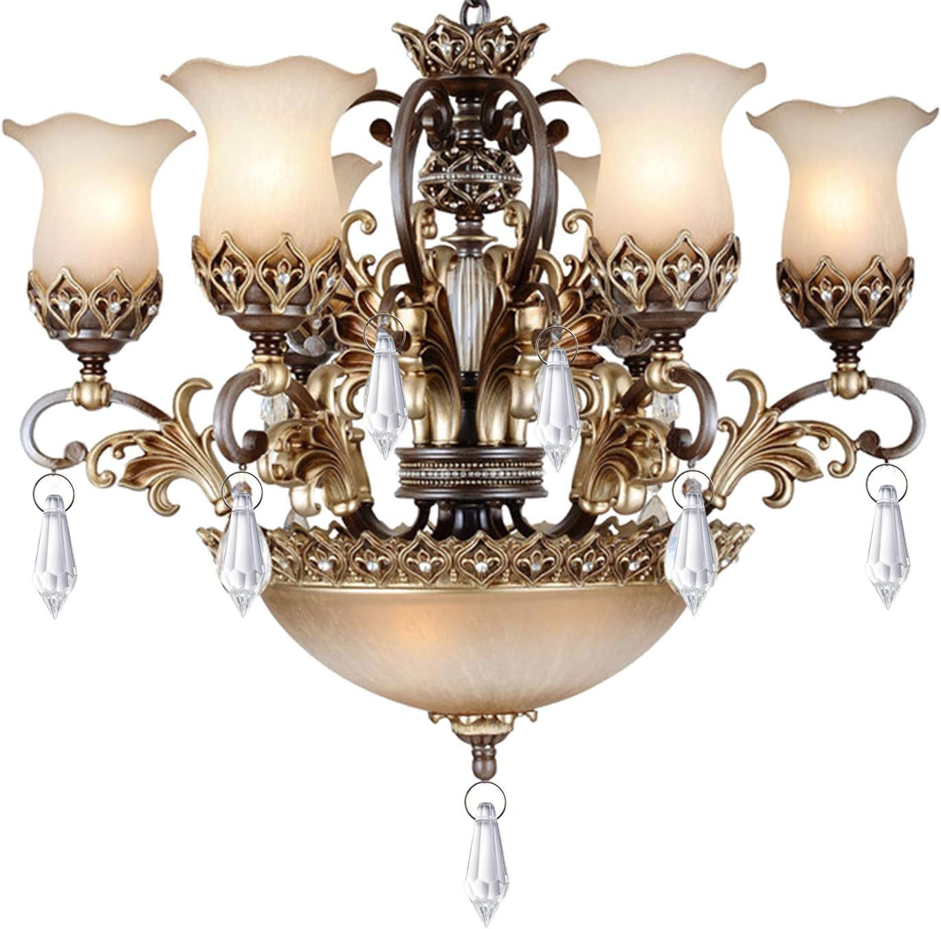 Crystal Glass Beads Drops, 30Pcs 38mm Chandelier Crystal Pendants Drops Clear Gl