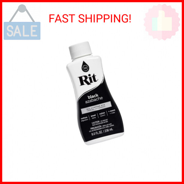 Rit Dye 88150 All Purpose Liquid Dye, Black, 8 Fl Oz (Pack of 1)