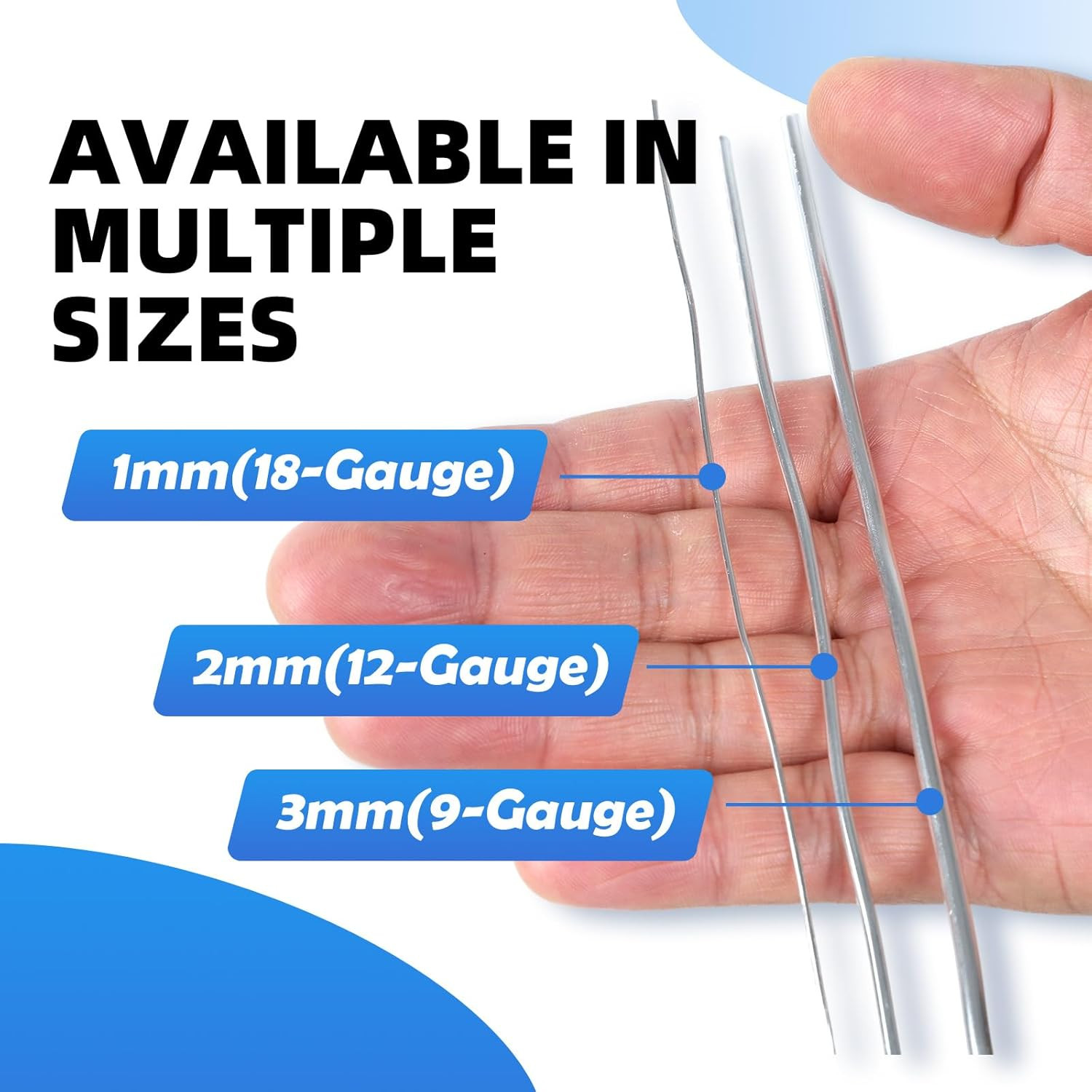 Bendable Aluminum Craft Wire – 1mm 18 Gauge (50m / 165ft) Spool, Floral Wire for