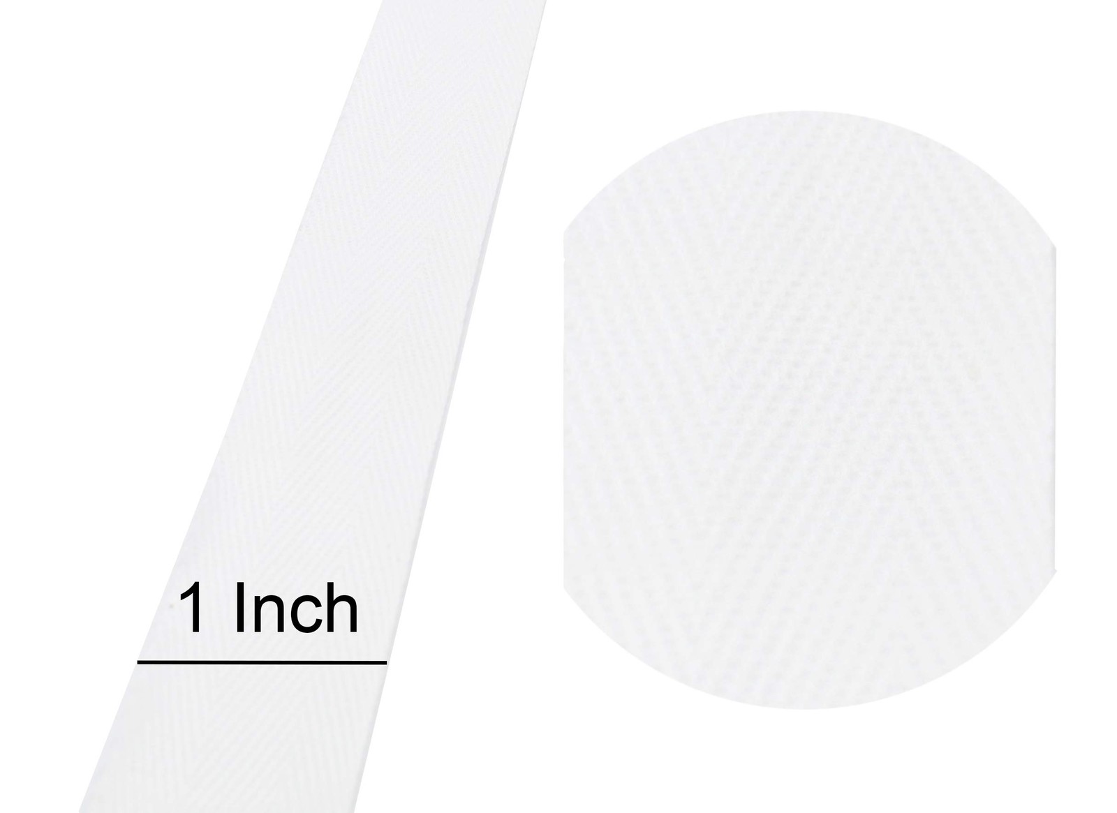 100% Soft Herringbone Twill Tape 1″ White-100 Yard Roll- Made in USA- Herringbon